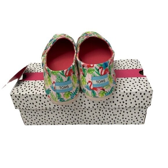 NIB Toms x Paper Source Alpargata Slip-On Sz 9 Pink Flamingos - Picture 12 of 13